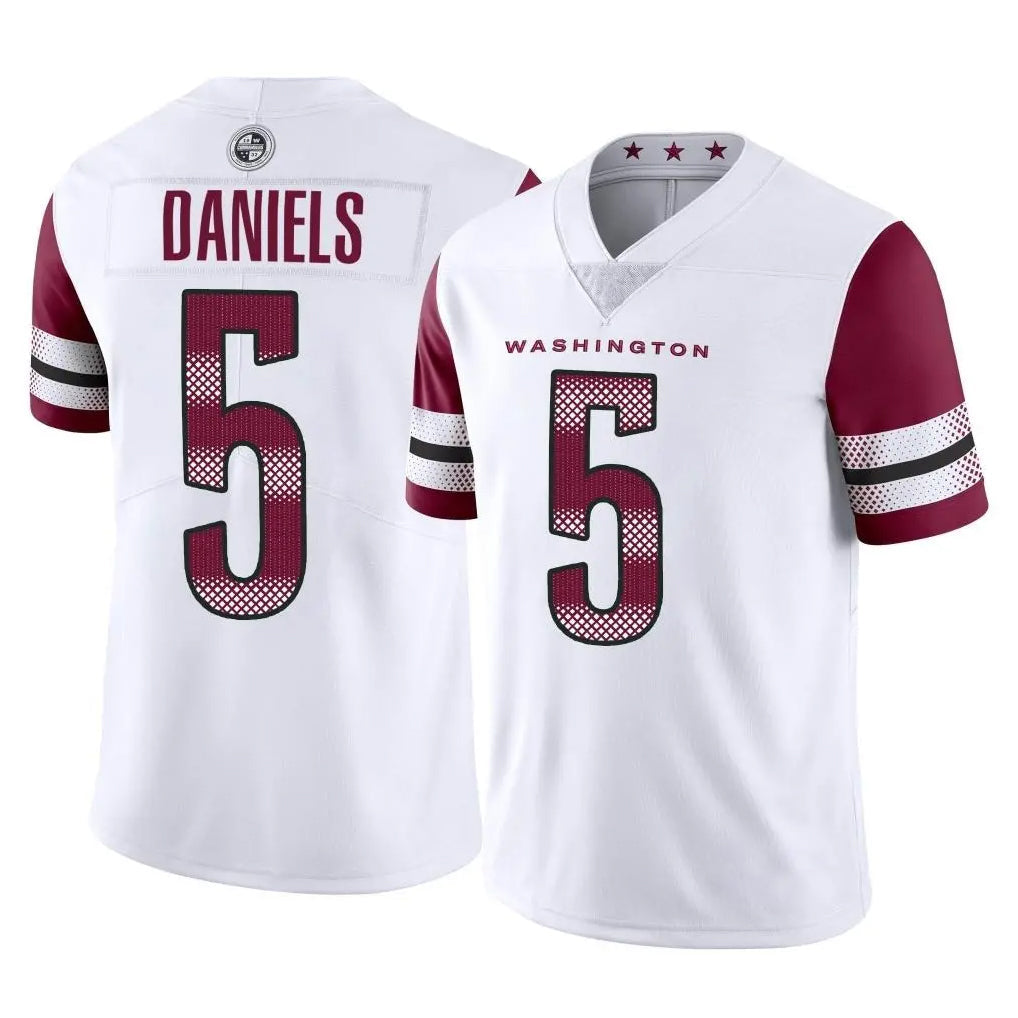 Tlead W.Commanders #5 Jayden Daniels Player White Limited Vapor Home Game Stitched Jerseys