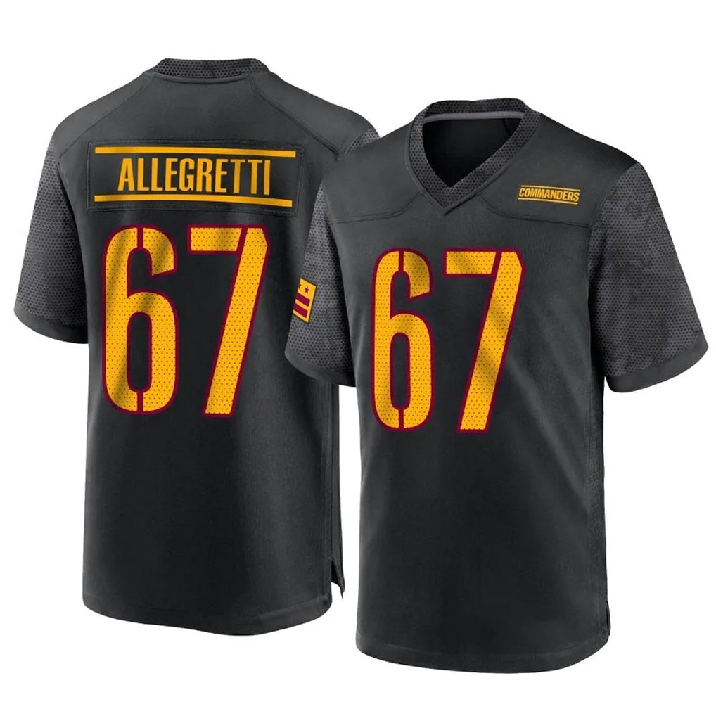 Tlead W.Commanders #67 Nick Allegretti Player Black Home Game Stitched Jerseys