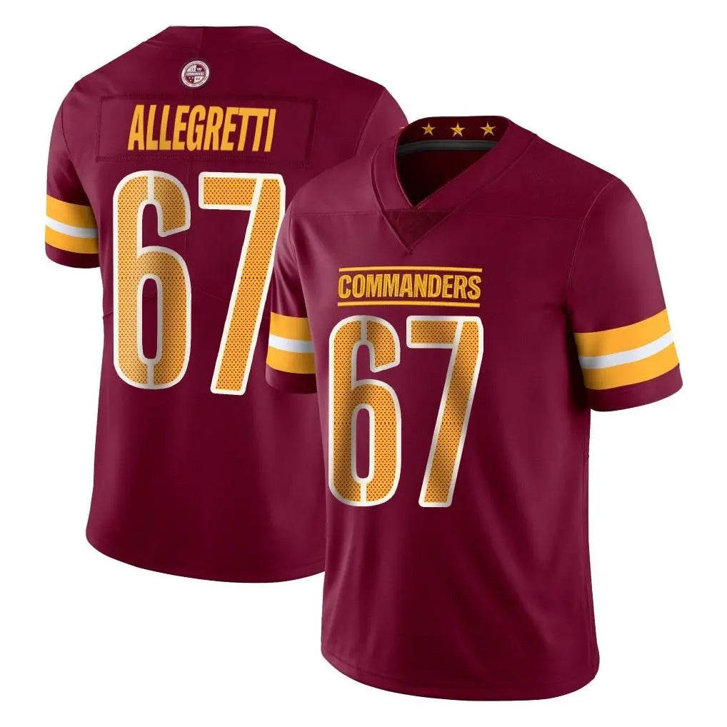 Tlead W.Commanders #67 Nick Allegretti Player Burgundy Limited Vapor Home Game Stitched Jerseys
