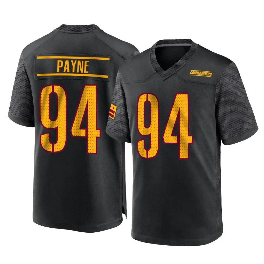 Tlead W.Commanders #94 Daron Payne Player Black Home Game Stitched Jerseys