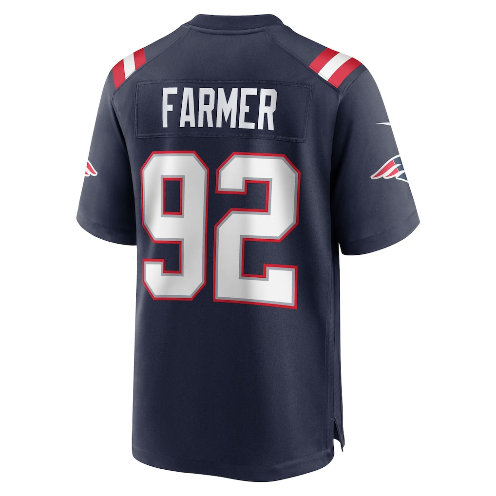 Tlead NE.Patriots #92 Joshua Farmer Navy Team Game Jersey