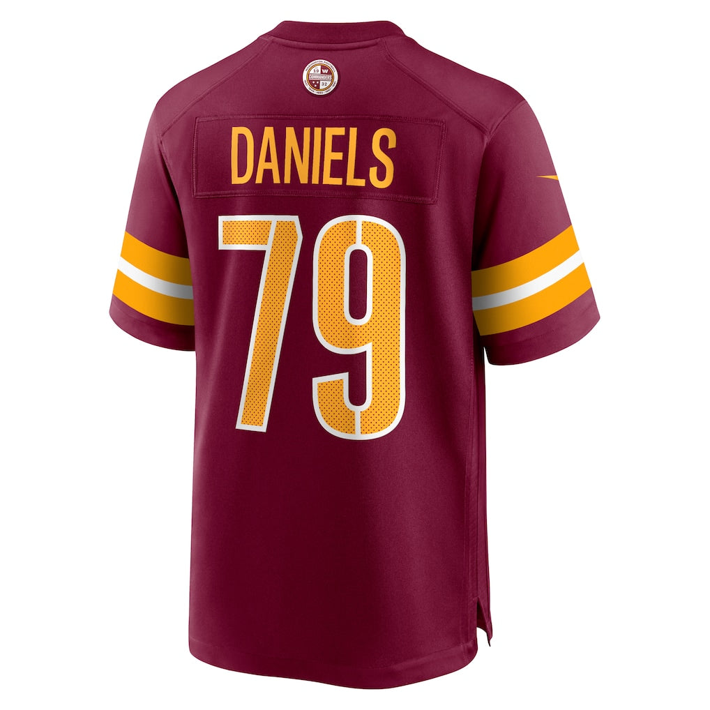Tlead W.Commanders #79 Braeden Daniels Burgundy Team Game Jersey