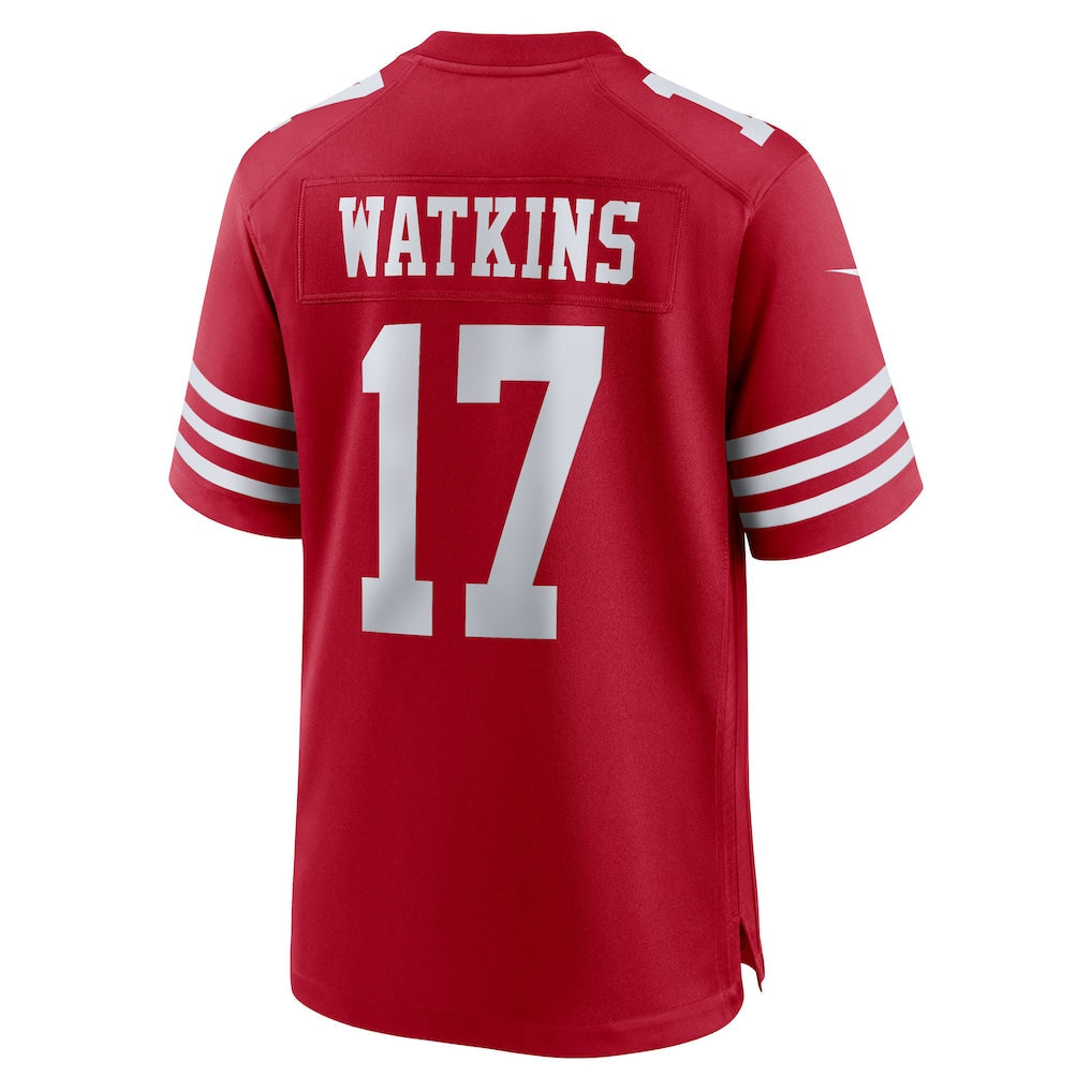 Tlead SF.49ers #17 Jordan Watkins Scarlet Team Game Jersey