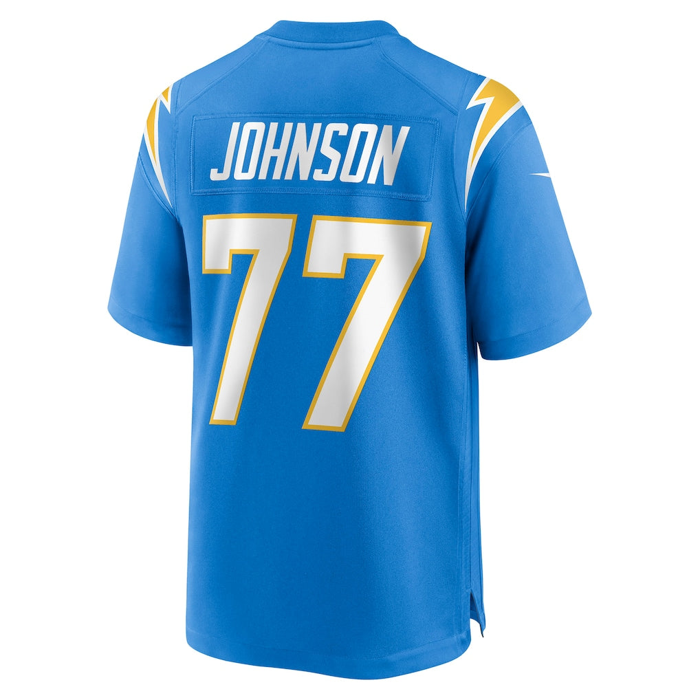 Tlead LA.Chargers #77 Zion Johnson Powder Blue Player Game Jersey