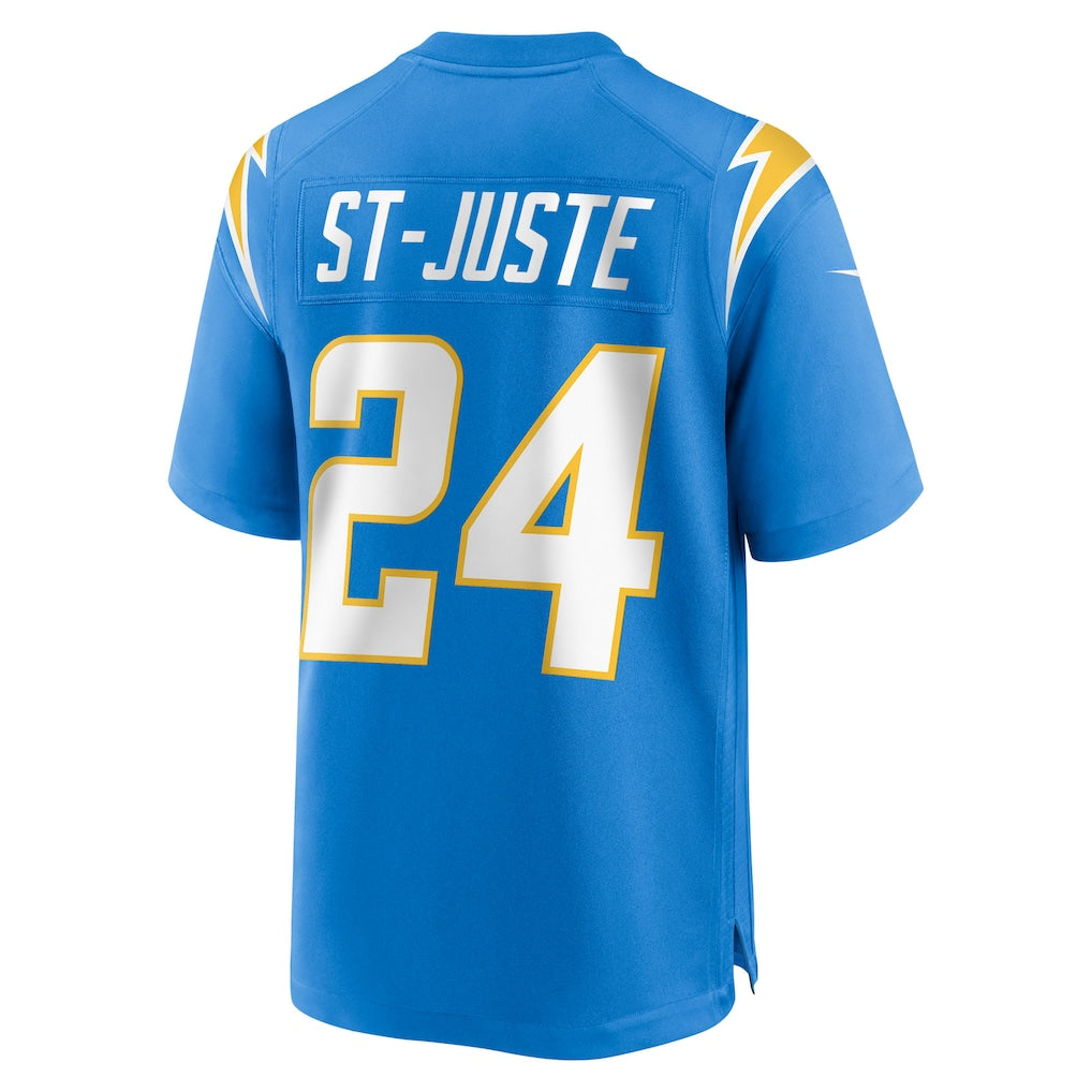 Tlead LA.Chargers #24 Benjamin St-Juste Powder Blue Team Game Jersey