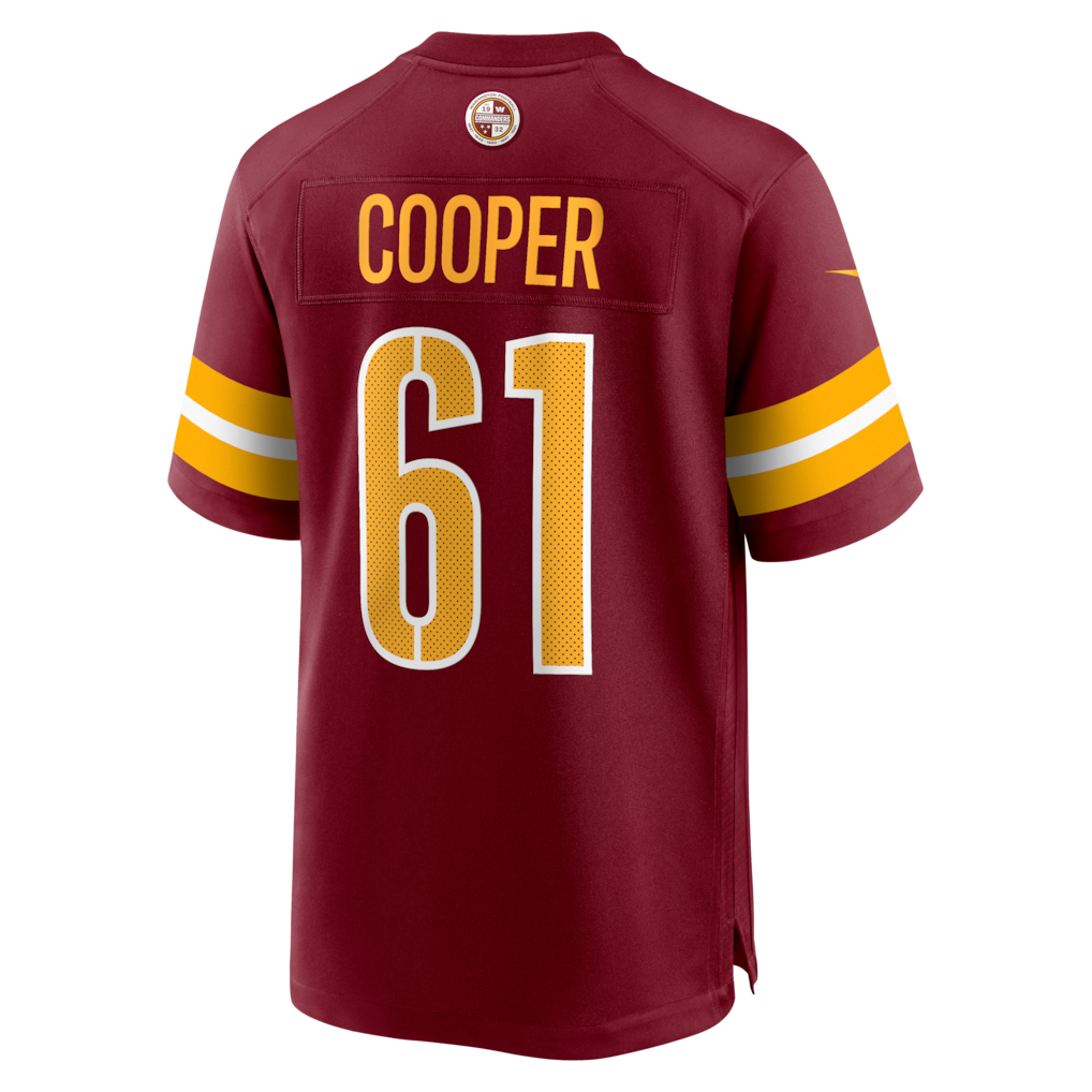 Tlead W.Commanders #61 Tyler Cooper Burgundy Team Game Jersey