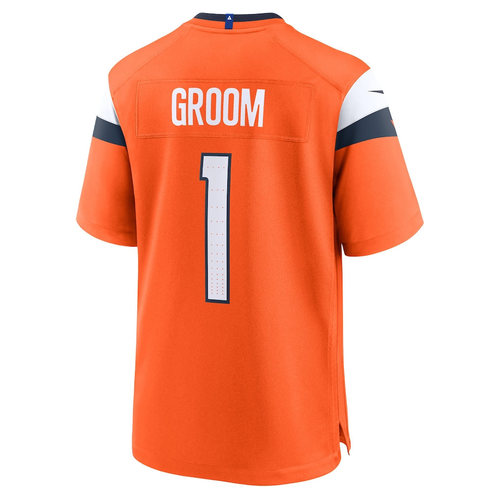 Tlead D.Broncos #1 Groom Orange Game Jersey