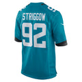 Tlead J.Jaguars #92 Danny Striggow Teal Game Player Jersey