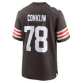 Tlead C.Browns #78 Jack Conklin Brown Team Game Jersey