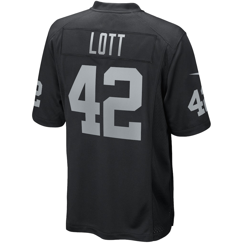 Tlead LV.Raiders #42 Ronnie Lott Black Game Retired Player Jersey