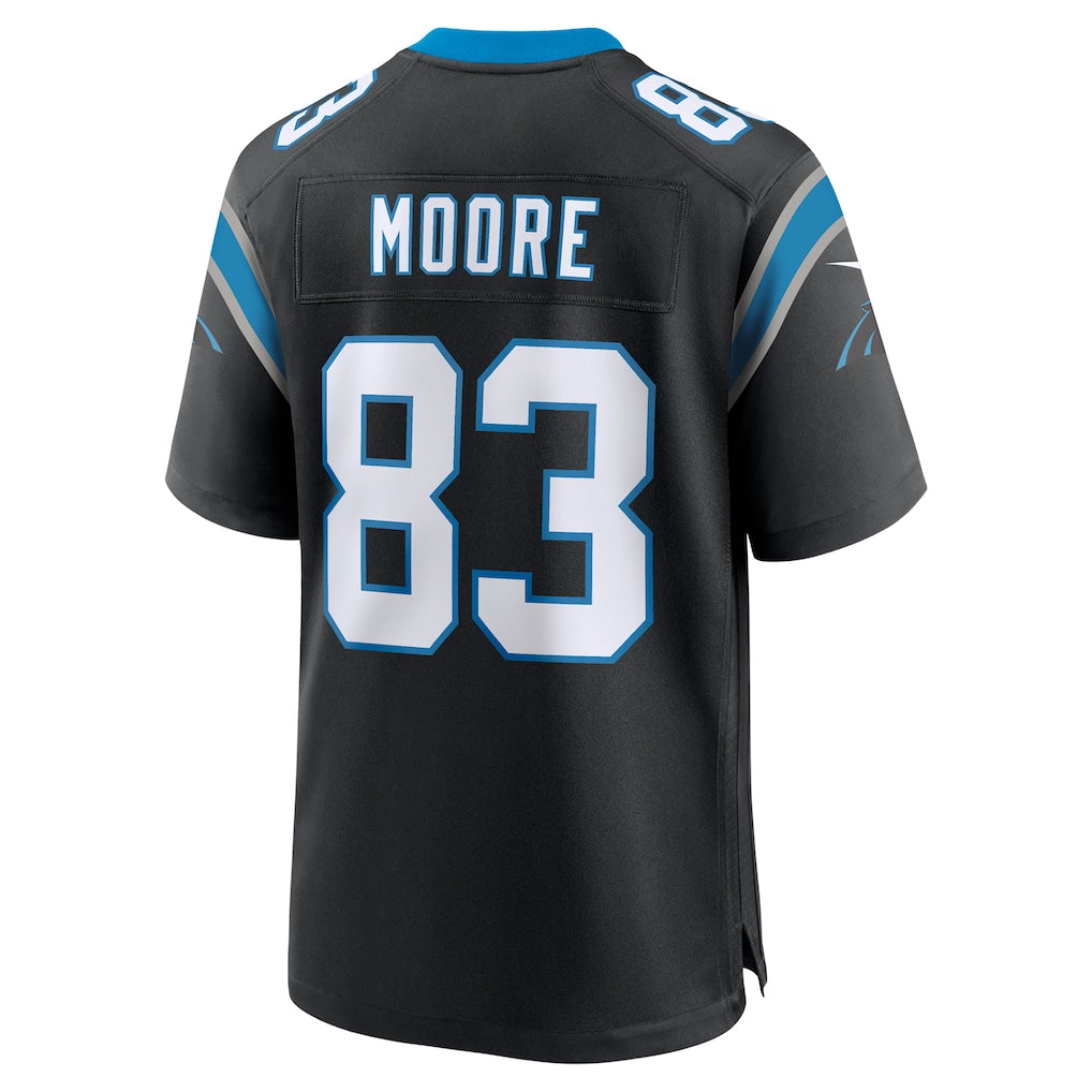 Tlead C.Panthers #83 David Moore Black Game Jersey
