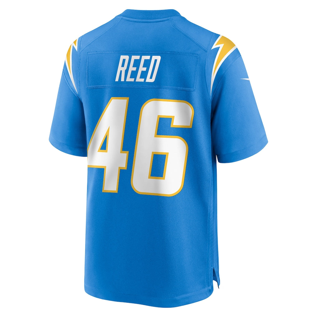 Tlead LA.Chargers #46 Nikko Reed Powder Blue Team Game Jersey