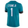 Tlead J.Jaguars #1 Travis Etienne Jr Teal Vapor F.U.S.E. Limited Jersey