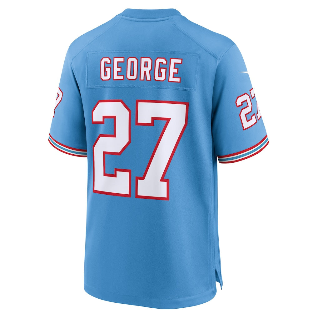 Tlead T.Titans #27 Eddie George Light Blue Retired Player Alternate Game Jersey