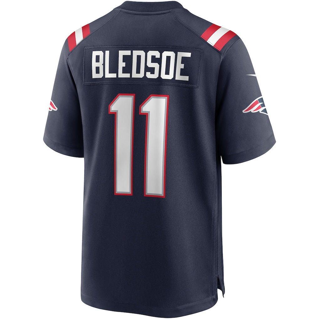 Tlead NE.Patriots #11 Drew Bledsoe Navy Game Retired Player Jersey