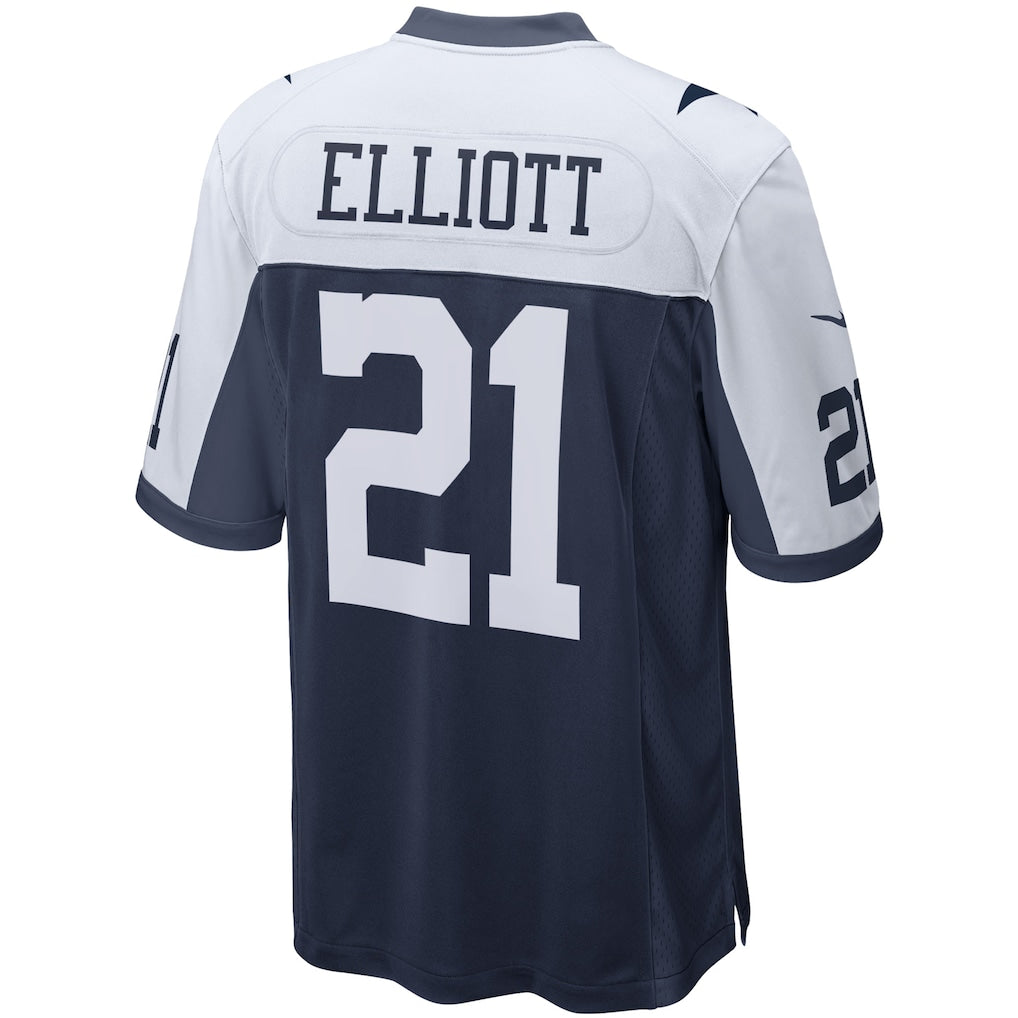 Tlead D.Cowboys #21 Ezekiel Elliott Navy Game Team Jersey