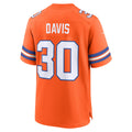 Tlead D.Broncos #30 Terrell Davis Orange Retired Player Alternate Game Jersey