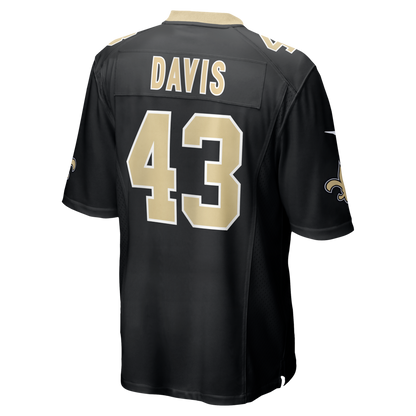 Tlead NO.Saints #43 Michael Davis Black Team Game Jersey