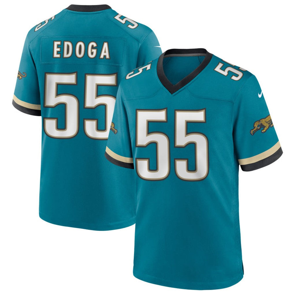 Tlead J.Jaguars #55 Chuma Edoga Teal Game Jersey