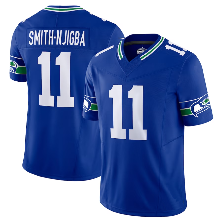 Tlead #11 Jaxon Smith-Njigba Player S.Seahawks Royal Alternate Vapor F.U.S.E. Limited Stitched Jerseys