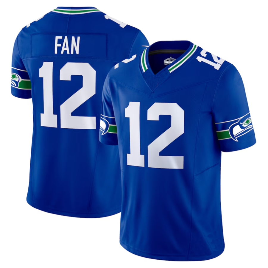 Tlead #12 12th Fan Player S.Seahawks Royal Vapor F.U.S.E. Limited Stitched Jerseys