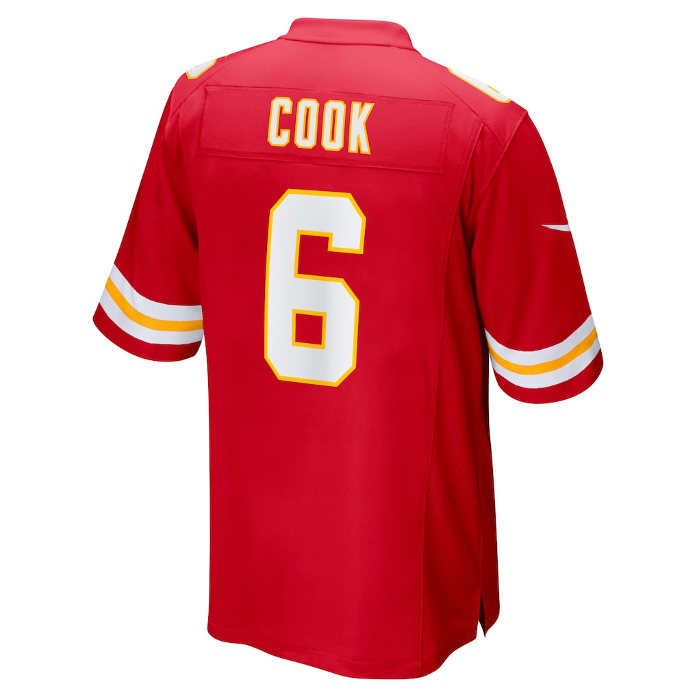 Tlead KC.Chiefs #6 Bryan Cook Red Game Player Jersey