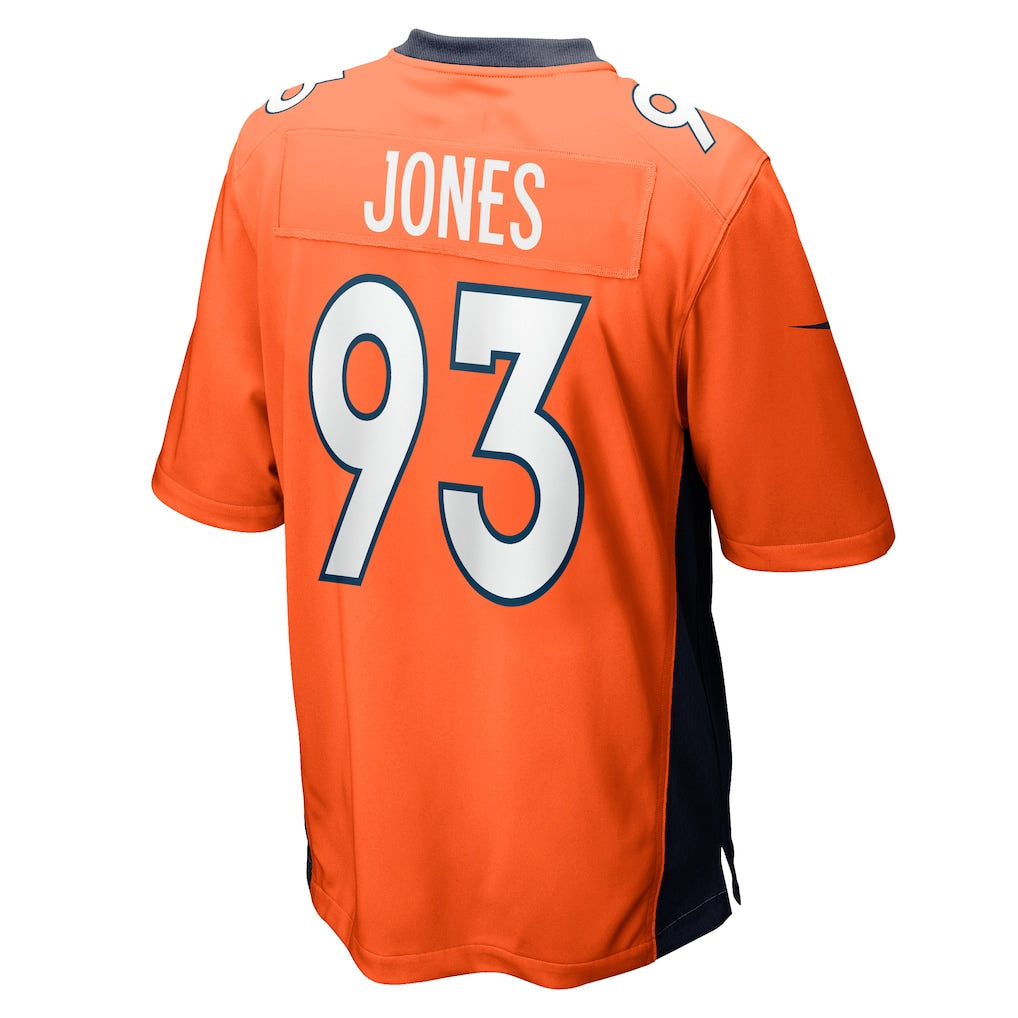 Tlead D.Broncos #93 Troy Jones Orange Game Jersey