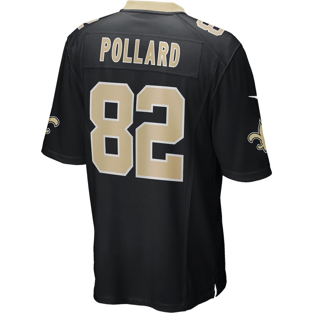 Tlead NO.Saints #82 Bob Pollard Black Game Retired Player Jersey