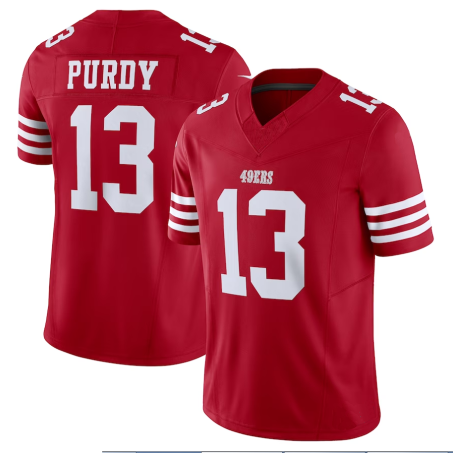 Tlead SF.49ers #13 Brock Purdy Player Scarlet Vapor F.U.S.E. Limited Stitched Jerseys