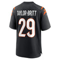 Tlead C.Bengals #29 Cam Taylor-Britt Black Game Player Jersey