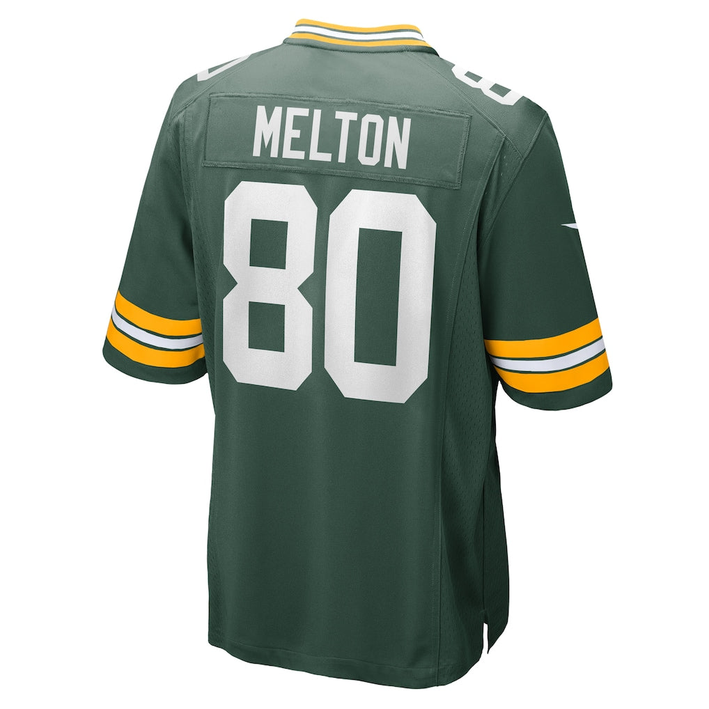 Tlead GB.Packers #80 Bo Melton Green Home Game Player Jersey