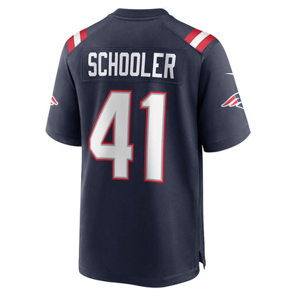Tlead NE.Patriots #41 Brenden Schooler Navy Game Player Jersey