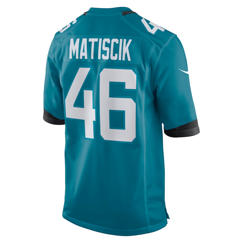 Tlead J.Jaguars #46 Ross Matiscik Teal Game Jersey