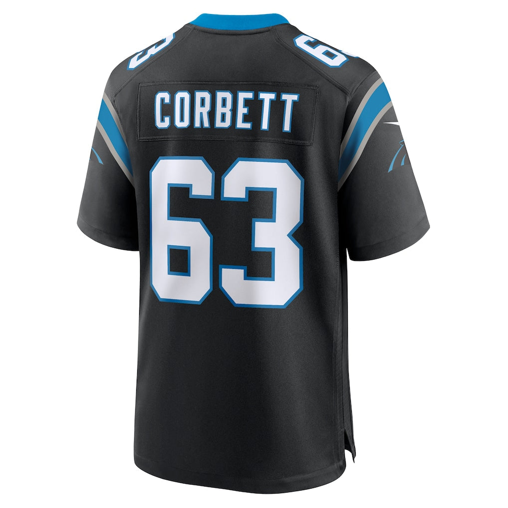 Tlead C.Panthers #63 Austin Corbett Black Team Game Jersey