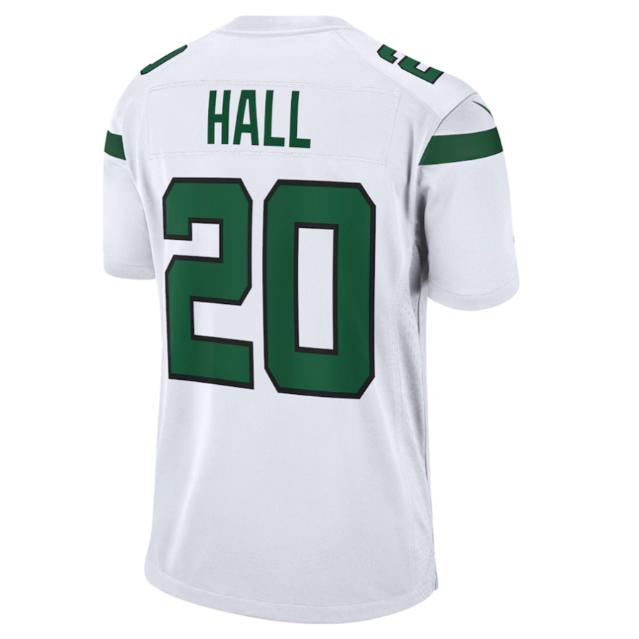 Tlead #20 Breece Hall Player NY.Jets White Away Game Stitched Jersey
