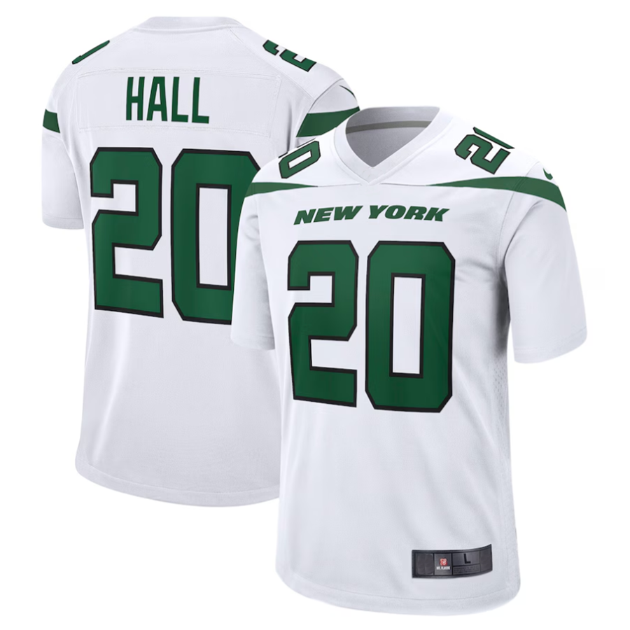 Tlead #20 Breece Hall Player NY.Jets White Away Game Stitched Jerseys