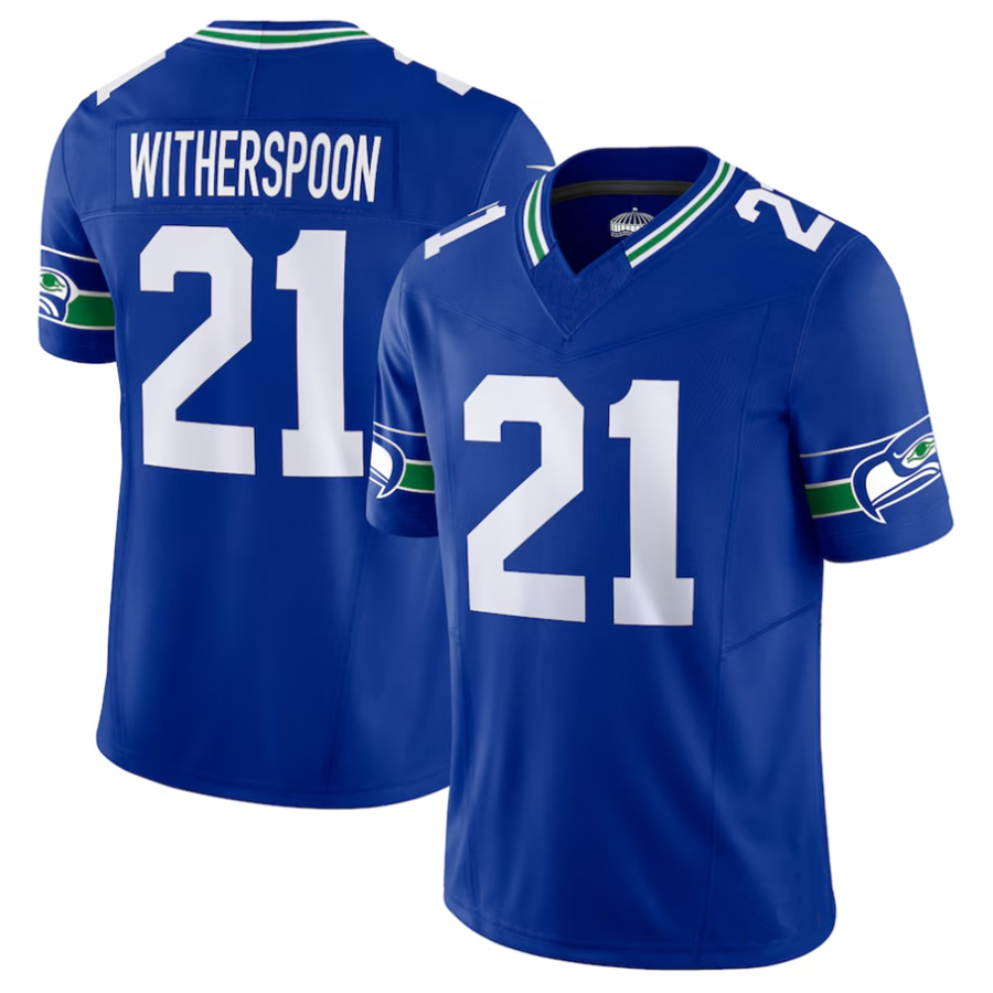 Tlead S.Seahawks #21 Devon Witherspoon Player Royal Alternate Vapor F.U.S.E. Stitched Jerseys