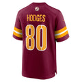 Tlead W.Commanders #80 Curtis Hodges Burgundy Game Player Jersey