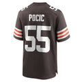 Tlead C.Browns #55 Ethan Pocic Brown Game Jersey