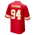Tlead KC.Chiefs #94 Malik Herring Red Team Game Player Jersey