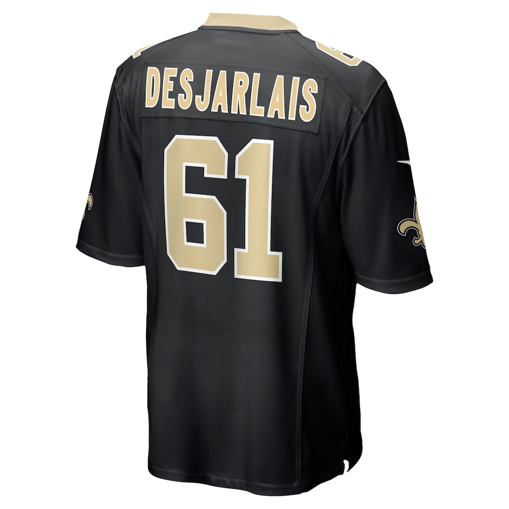 Tlead NO.Saints #61 Drew Desjarlais Black Game Player Jersey