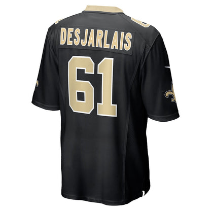 Tlead NO.Saints #61 Drew Desjarlais Black Game Player Jersey