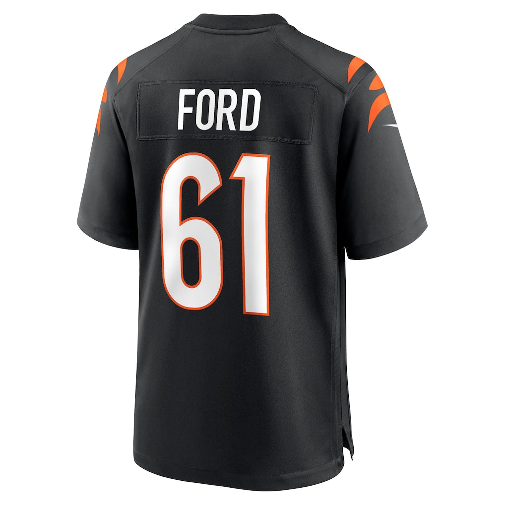 Tlead C.Bengals #61 Cody Ford Black Game Jersey