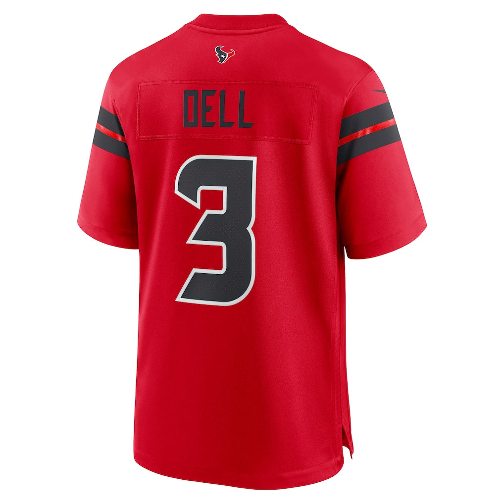 Tlead H.Texans #3 Tank Dell Red Alternate Game Jersey