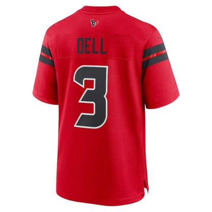 Tlead H.Texans #3 Tank Dell Red Alternate Game Jersey