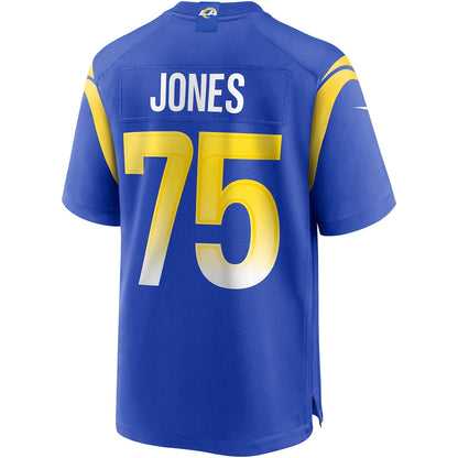 Tlead LA.Rams #75 Deacon Jones Royal Game Retired Player Jersey