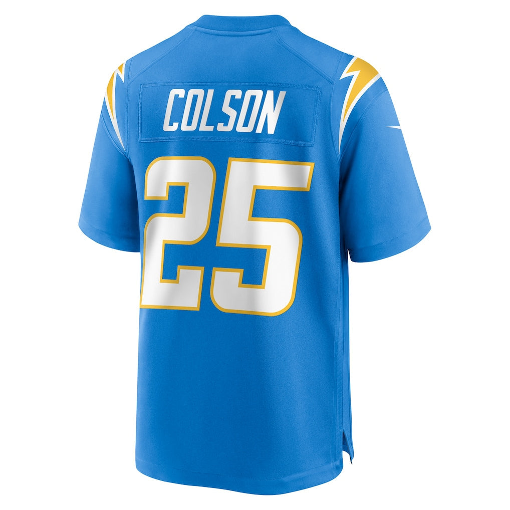 Tlead LA.Chargers #25 Junior Colson Powder Blue Team Game Jersey