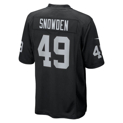 Tlead LV.Raiders #49 Charles Snowden Black Team Game Jersey