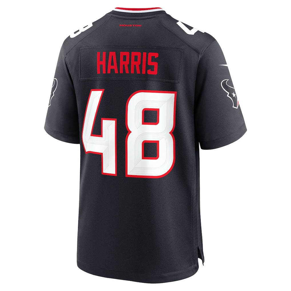 Tlead H.Texans #48 Christian Harris Navy Team Game Jersey