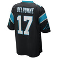 Tlead C.Panthers #17 Jake Delhomme Black Game Retired Player Jersey